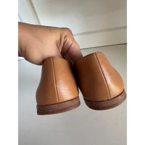 Madewell The Blaine Crisscross Leather Flat in‎ amber brown size 9.5 thumbnail 5