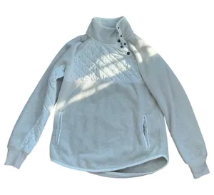 Abercrombie &‎ Fitch Cream Fleece Pullover M Minimalist Neutral Winter Essential thumbnail 1