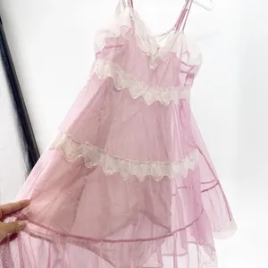 Victoria’s Secret lace tiered pink adjustable straps lined nighty Cottagecore S thumbnail 10