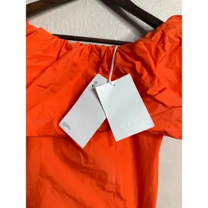 COS Voluminous Off-The-Shoulder Top in Bright Orange size 4 NWT thumbnail 6