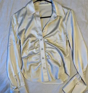 Abercrombie & Fitch Cream Satin Blouse thumbnail 1