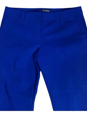 Express Columnist Cobalt Blue Ankle Dress Trousers Size 6R Pants Flat Front thumbnail 4