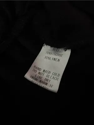 Newbury Kustom Black Linen Blend Lace Trim Peplum Cami Top Open Tie Back Small thumbnail 4