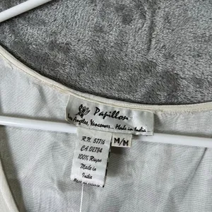Vintage Embroidered Floral Beaded Slip Dress‎ Cream Romantic Medium Deadstock thumbnail 7