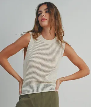 Boutique Rib Knit Sweater Vest thumbnail 1