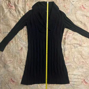 𝅺Alfani Silk Angora Knit Long Sleeve Sweater Dress Shawl Collar Size L thumbnail 4