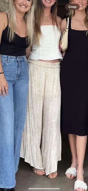 Flowy patterned pants White Size M thumbnail 1