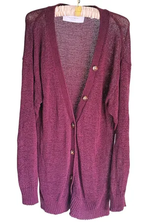Equipment Femme Academia Button Up Cardigan Sweater Small Maroon Heritage Prep thumbnail 1