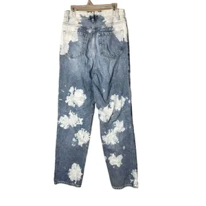 PacSun Womens 90s Boyfriend Jeans Blue Wash‎ Bleach Spots High Waist Size 27 thumbnail 4