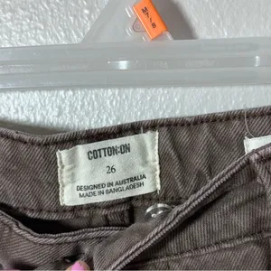 Cotton On Women Seam Wide Leg Dark Brown‎ Baggy Jeans Size 26 thumbnail 6