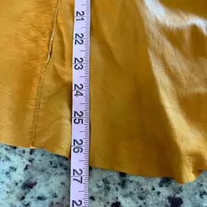 Transit Par Such Leather Jacket for Women Mustard Yellow Unlined Snap Tie Size 4 thumbnail 9