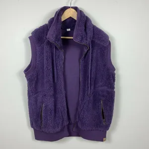 Artisans Vest XXL‎ Purple Plush Fleece Sleeveless High Neck Drawstring thumbnail 7
