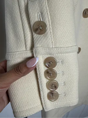 JCrew Cream Belted Peacoat thumbnail 6