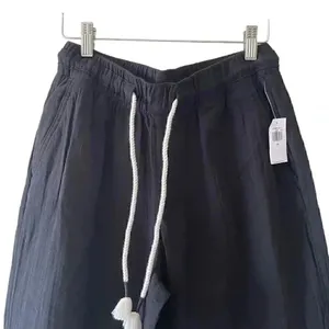 Old Navy Black Y2K Drawstring High Waisted Textured Soft Wide Leg Cozy Pants S thumbnail 3