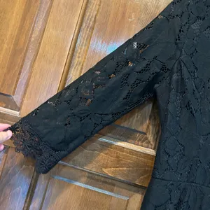 NWT Hello Molly Call It‎ Love Midi Dress Black Size Small 4 Lace High Low V Neck thumbnail 4