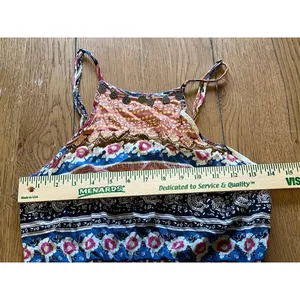 american eagle Size Small romper Spaghetti Straps Colorful‎ Boho Peasant Beach thumbnail 4