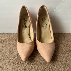 So Me Blush Suede Stiletto Heels Size 7 thumbnail 2