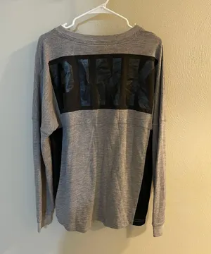 PINK - Victoria's Secret Grey and Black Leather Long Sleeve thumbnail 2