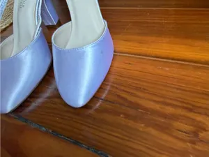 Benjamin Walk Dyeables Amanda Style White Satin Block Heel Closed Toe Pumps thumbnail 10