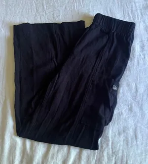 Illa Illa black linen blend cargo pocket wide leg pants size small thumbnail 1