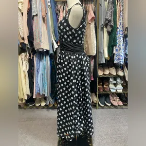 Lindy Bop Vintage Style Polka Dot Illusion Mesh Midi Swing Dress Black White thumbnail 2