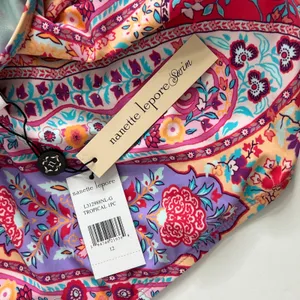 Nanette Lepore One Piece Swimsuit Floral Wrap Halter Size 12 thumbnail 7