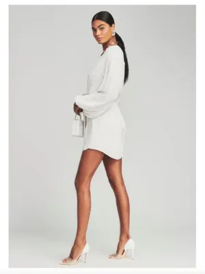 Retrofete Gabrielle Sequin Robe White Mini Dress thumbnail 9