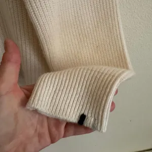 OGD One Grey Day 100% Cashmere Quarter Zip Sweater Medium Ivory Cream Ribbed M thumbnail 3