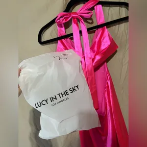 Lucy in the sky Cutout Bodycon Dress in Hot Pink thumbnail 6