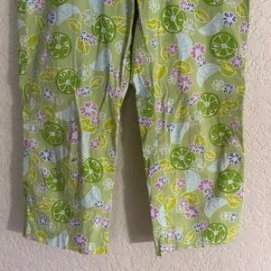Lilly Pulitzer Crop Pants Green 6 Women Tropical Fruit Floral Print Stretch thumbnail 10