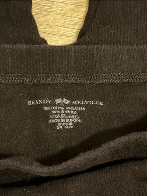 Brandy Melville Classic Black Cotton Biker Shorts One Size thumbnail 3
