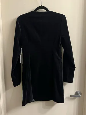 Good American Velvet Blazer Dress in Black Medium thumbnail 6