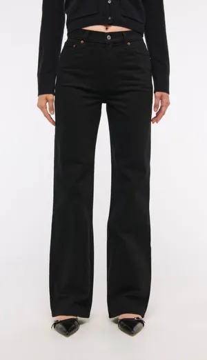 Abercrombie Black 90s relaxed women’s jeans thumbnail 1
