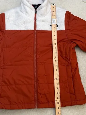 The North Face North Peak Puffer Sherpa Insulated Fleece Rust Jacket Size Medium thumbnail 14