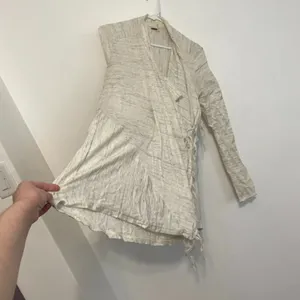 FREE PEOPLE FP Take a Bow Cardigan Oatmeal Cream Fringe Bow Detail Boho Sweater thumbnail 8