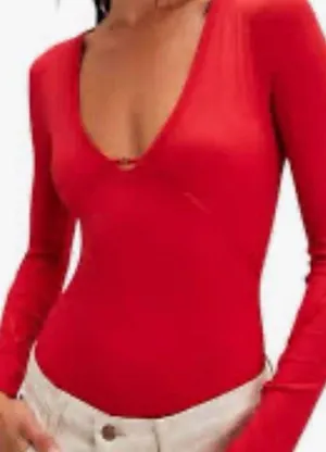 Free People Victoria Plunge Bodysuit. Size Medium thumbnail 1