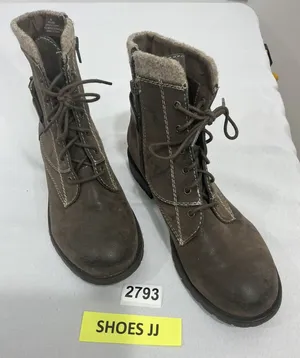 Womans Crown Vintage Rugged 8 M Brown Strappy Zip Up Laces Combat Boots thumbnail 1