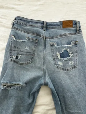 American Eagle Outfitters Men's Distressed Dark Gray Skinny Jeans thumbnail 4