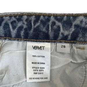 NWT Vervet Distressed Straight Leg Jeans Blue Denim Raw Hem V2404 Size 28 thumbnail 7