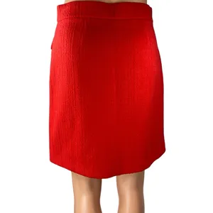 Ann Taylor LOFT Women's Red Textured Pocket Mini Straight Pencil Skirt Size XS thumbnail 3