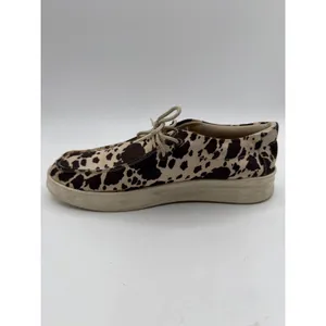 Everglades Boat Shoes Cow Print Canvas Moc Toe Women's 8 (38) Western Brown thumbnail 4
