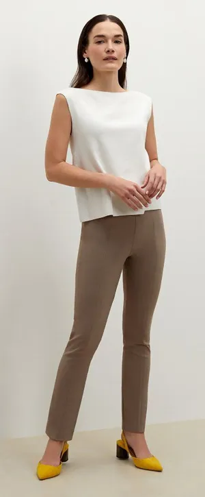 MM LaFleur Womens Size 14 Fits 12 Tan The Foster Cigarette Pant in PowerStretch thumbnail 1