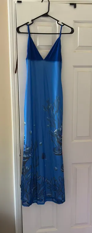 Long Blue Dress Shein thumbnail 1