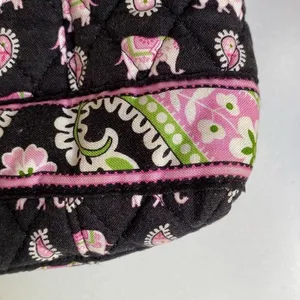Vera Bradley Elephant Print Black Pink Purse Handbag‎ Paisley Vintage Shoulder thumbnail 5