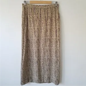 DUE Per Due 100% Silk Tan Brown Chevron Maxi Skirt‎ Size 4P thumbnail 11