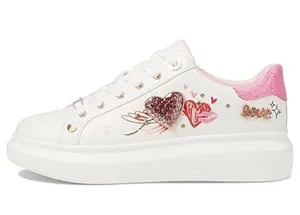 Aldo White and Pink Heart Embellished Sneakers thumbnail 1