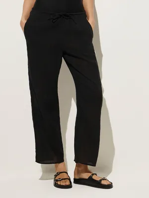 J. Crew Beach pant in Hampton linen-blend Black Size Medium NWT thumbnail 2