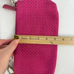 Vtg Y2K The Sak Small Pink Woven Shoulder Bag‎ Silver Zipper Femme Twee Crochet thumbnail 13