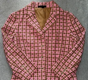 Express Women's‎ 3 Button Pink Brown Tweed Blazer Jacket Size 8 thumbnail 1