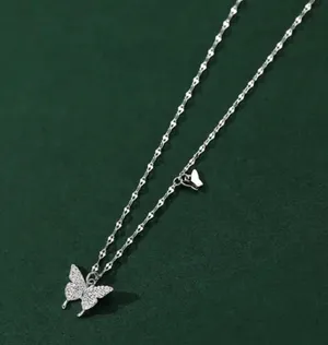 Silver Butterfly Necklace thumbnail 4